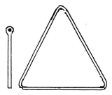 Metal triangle and striker.